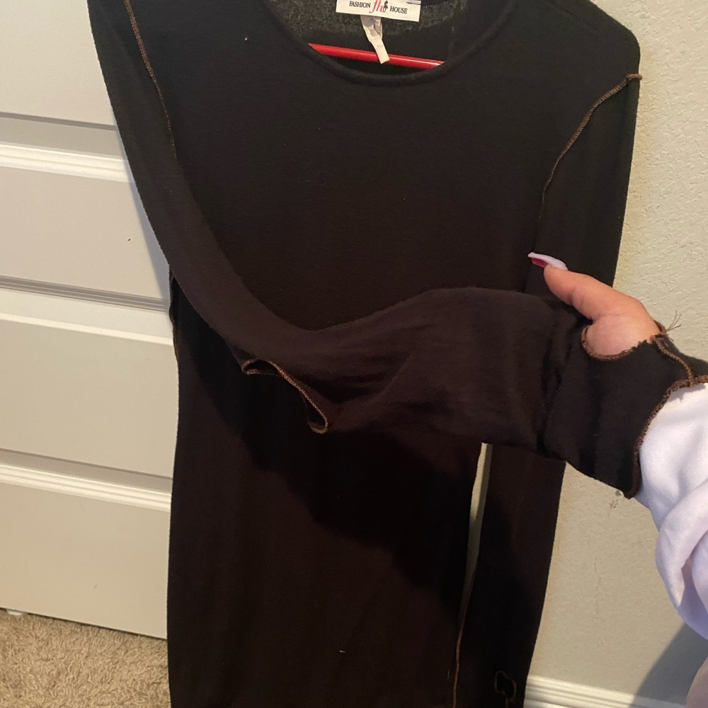 TIGHT FITTED SWEATER DRESS HAND& ELBOW CUT OUTS